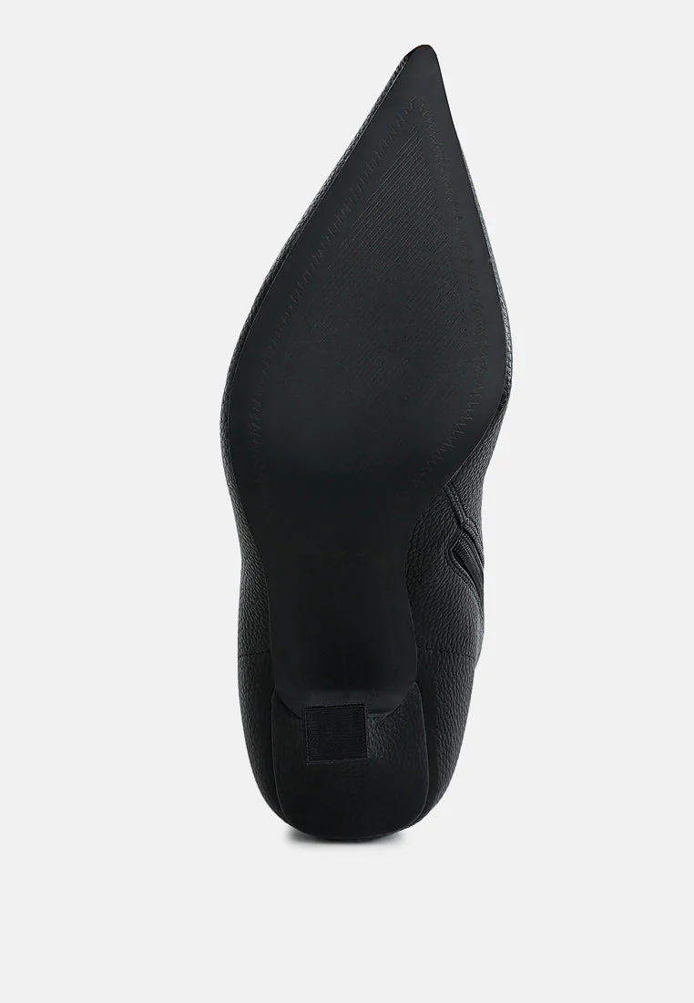 Farnak Pleather Pointed Toe Ankle Boots - Image 11