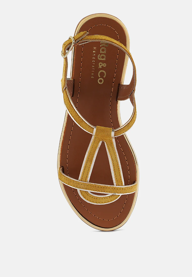 FEODORA Yellow Flat Slip-on Sandals - Image 6