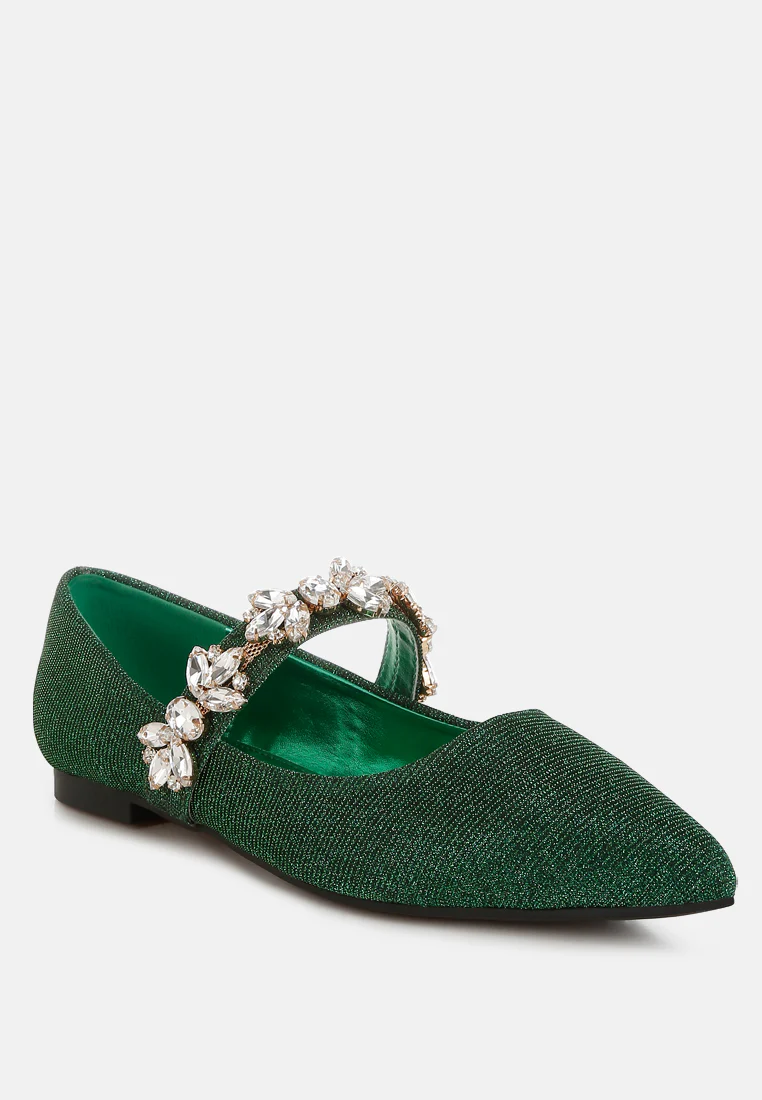 Flavia Diamante Brooch Glitter Ballerinas - Image 7