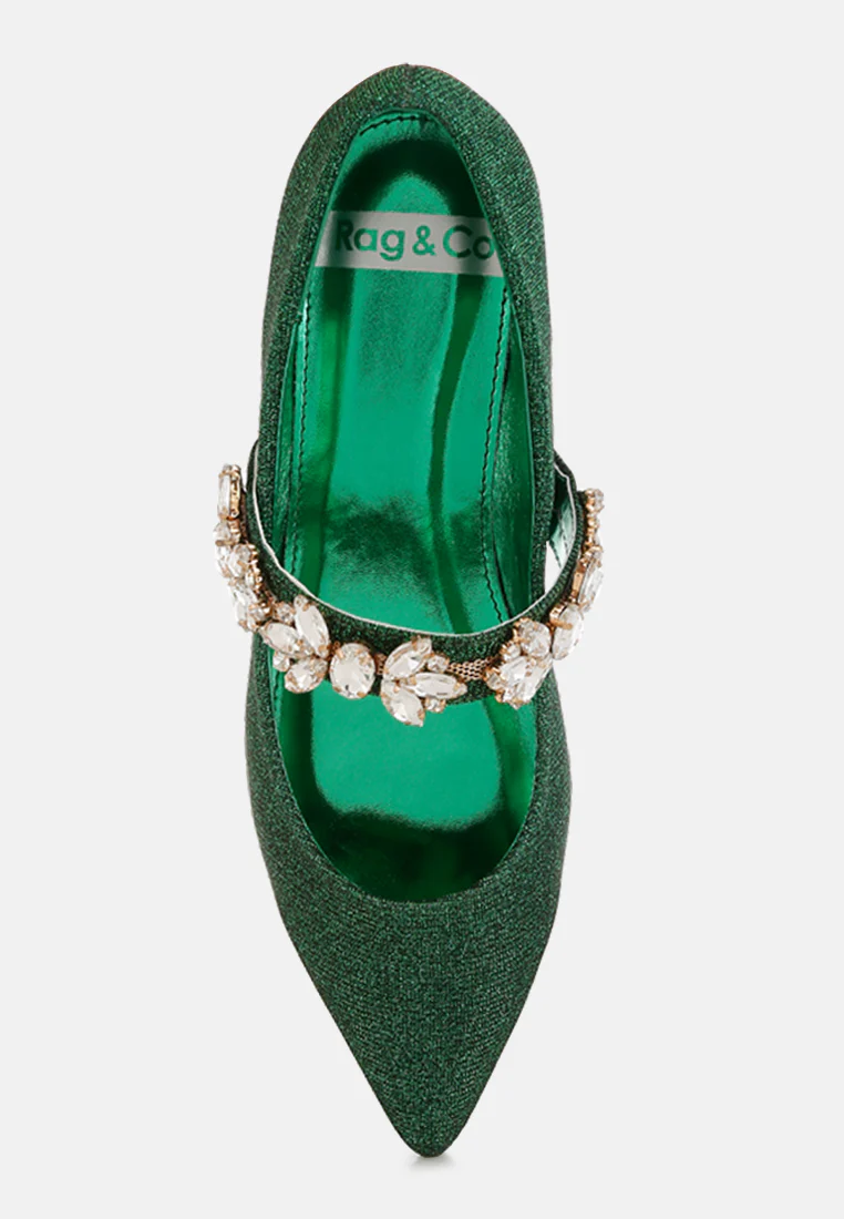 Flavia Diamante Brooch Glitter Ballerinas - Image 9