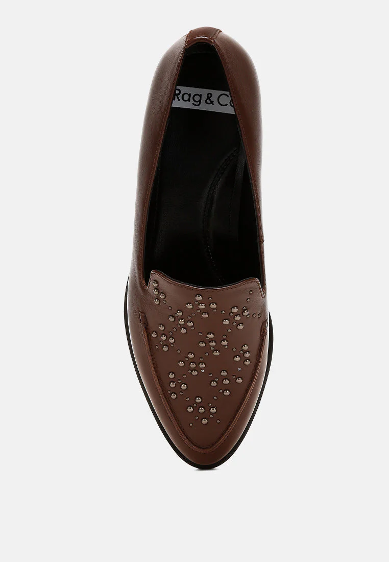 Gabassi Studded Genuine Leather Loafers - Image 12