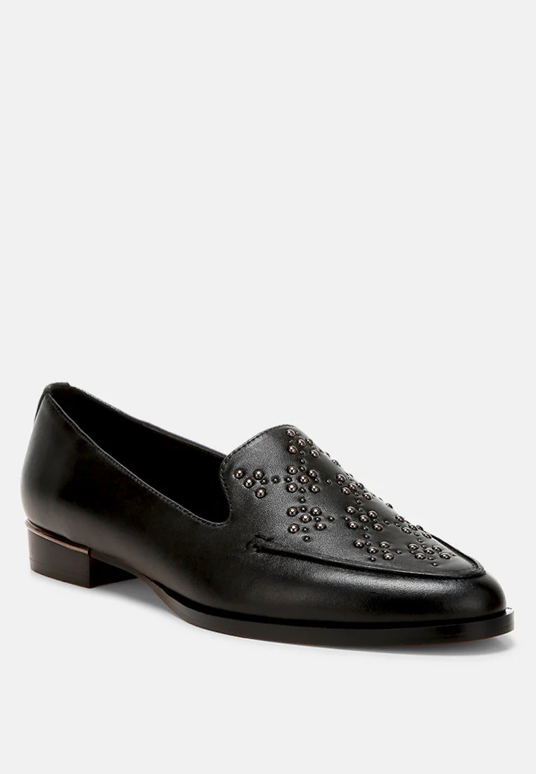 Gabassi Studded Genuine Leather Loafers - Image 17