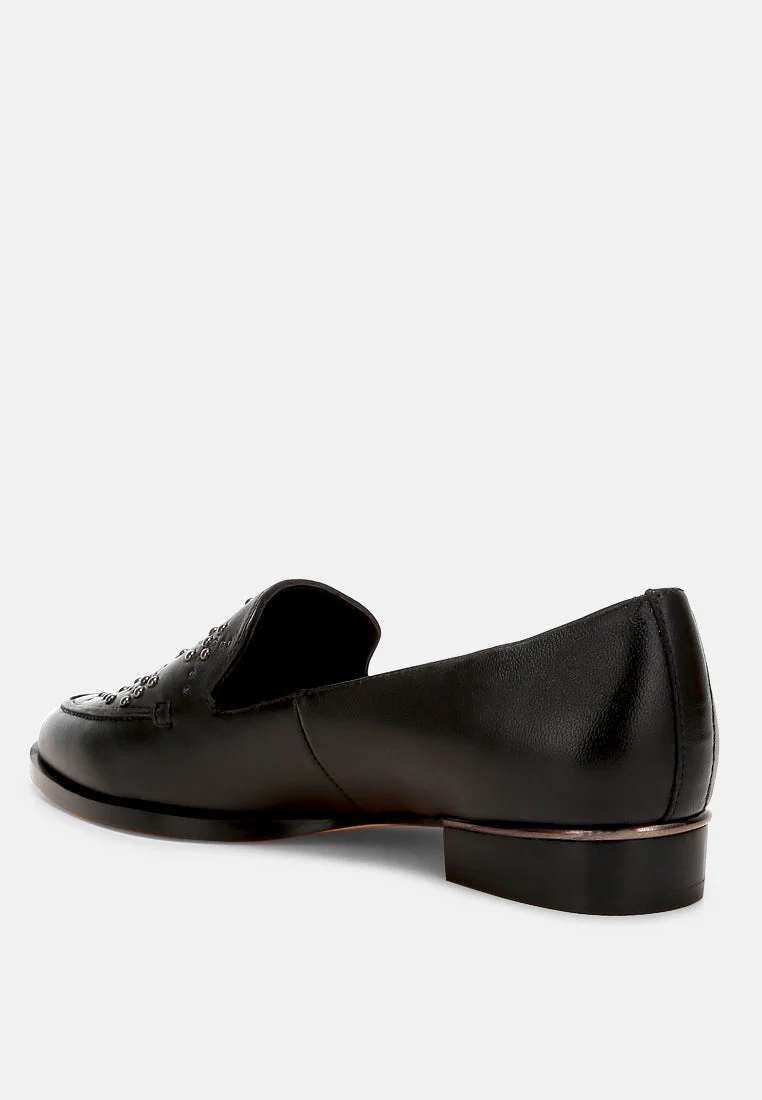 Gabassi Studded Genuine Leather Loafers - Image 18