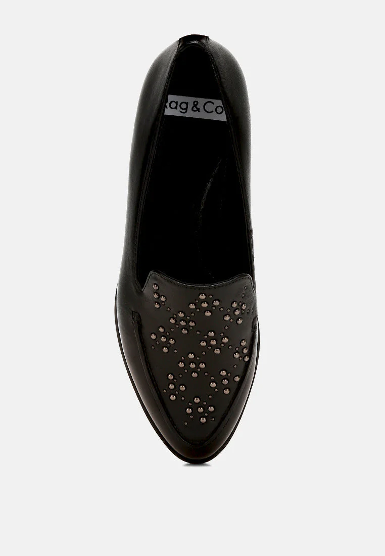 Gabassi Studded Genuine Leather Loafers - Image 19