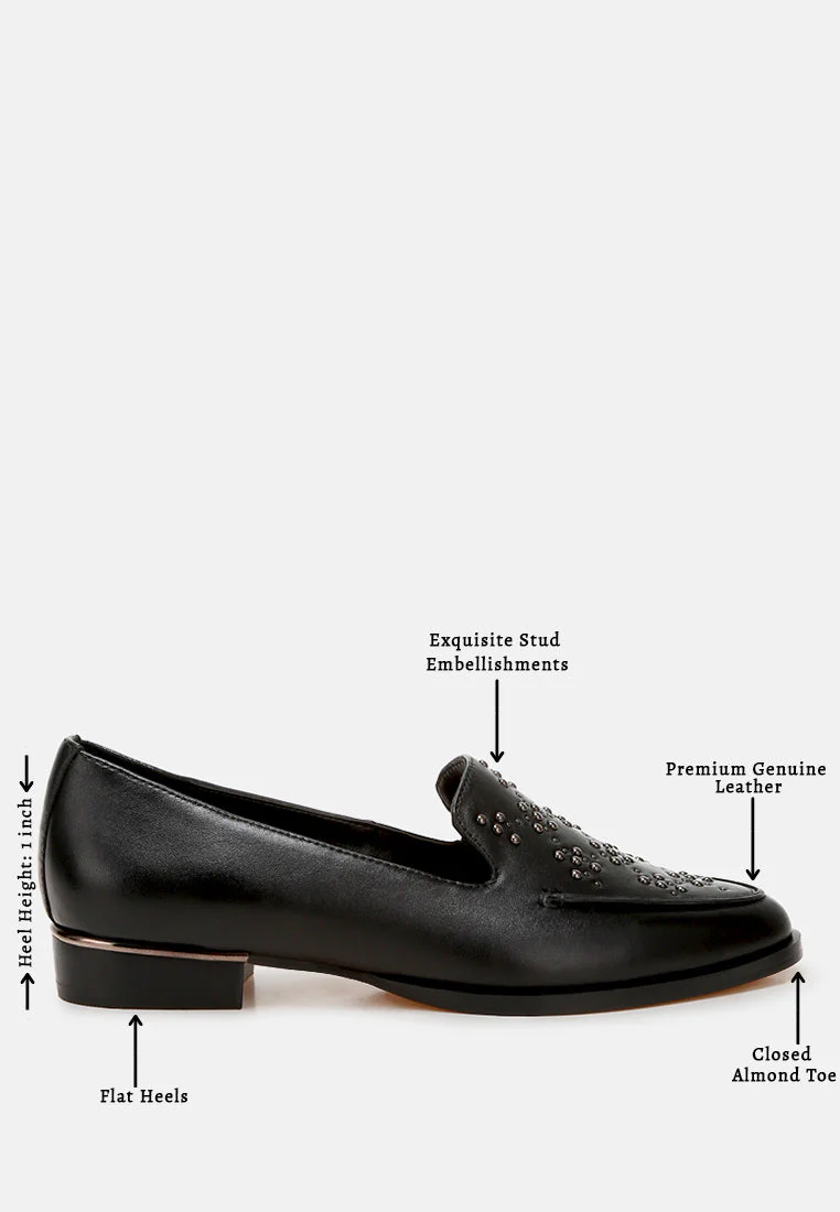 Gabassi Studded Genuine Leather Loafers - Image 21