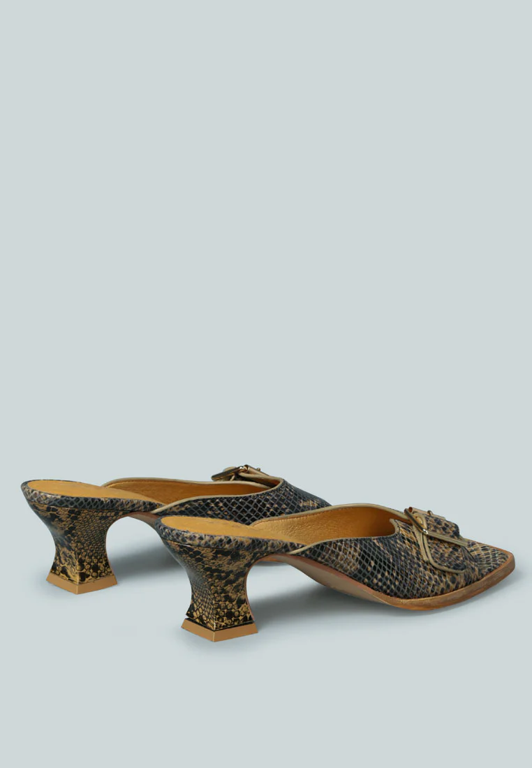 GOMEZ-ART-NOUVEAU Leather Slip-On Sandal in Animal Print - Image 4