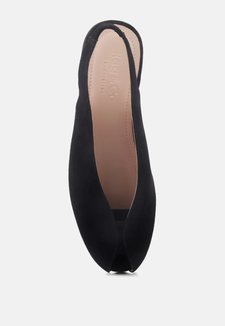 GRETCHEN Black Slingback Flat Sandals - Image 7