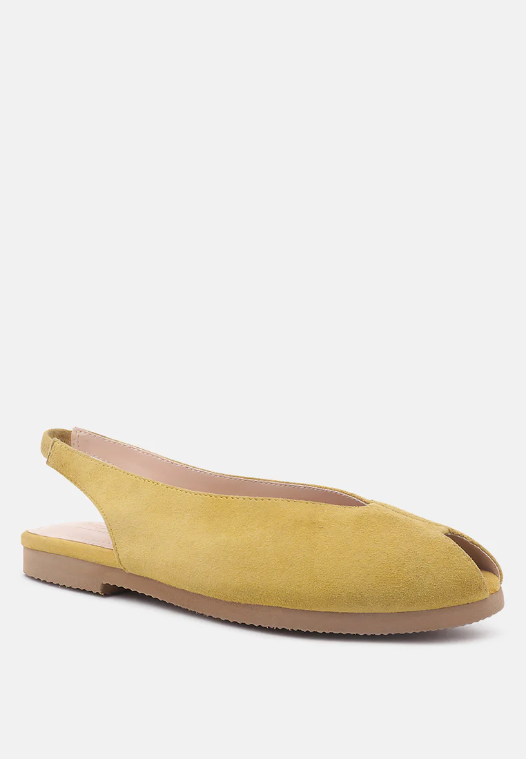 GRETCHEN Mustard Slingback Flat Sandals - Image 2