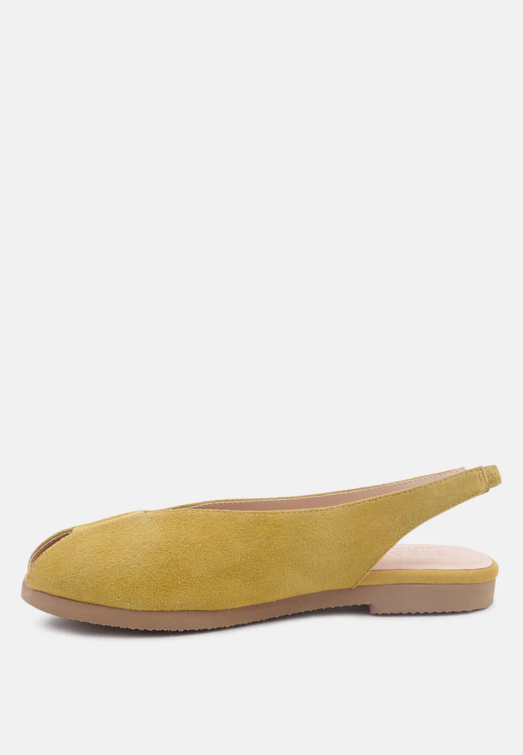 GRETCHEN Mustard Slingback Flat Sandals - Image 4
