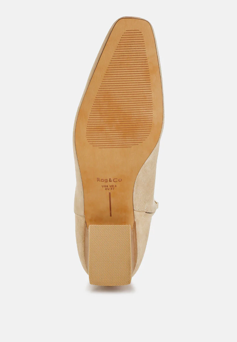 Hakra Flared Heel Suede Boots - Image 10