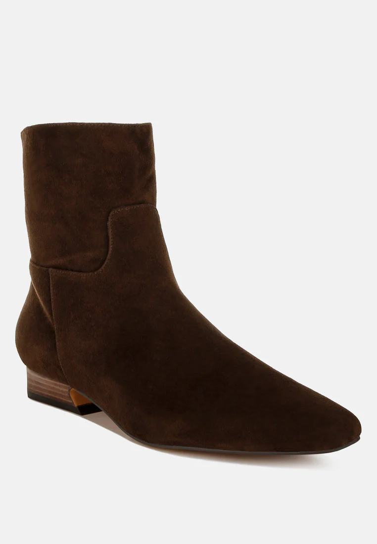 Hakra Flared Heel Suede Boots - Image 2
