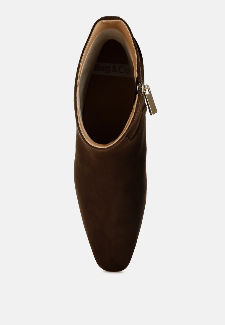 Hakra Flared Heel Suede Boots - Image 4