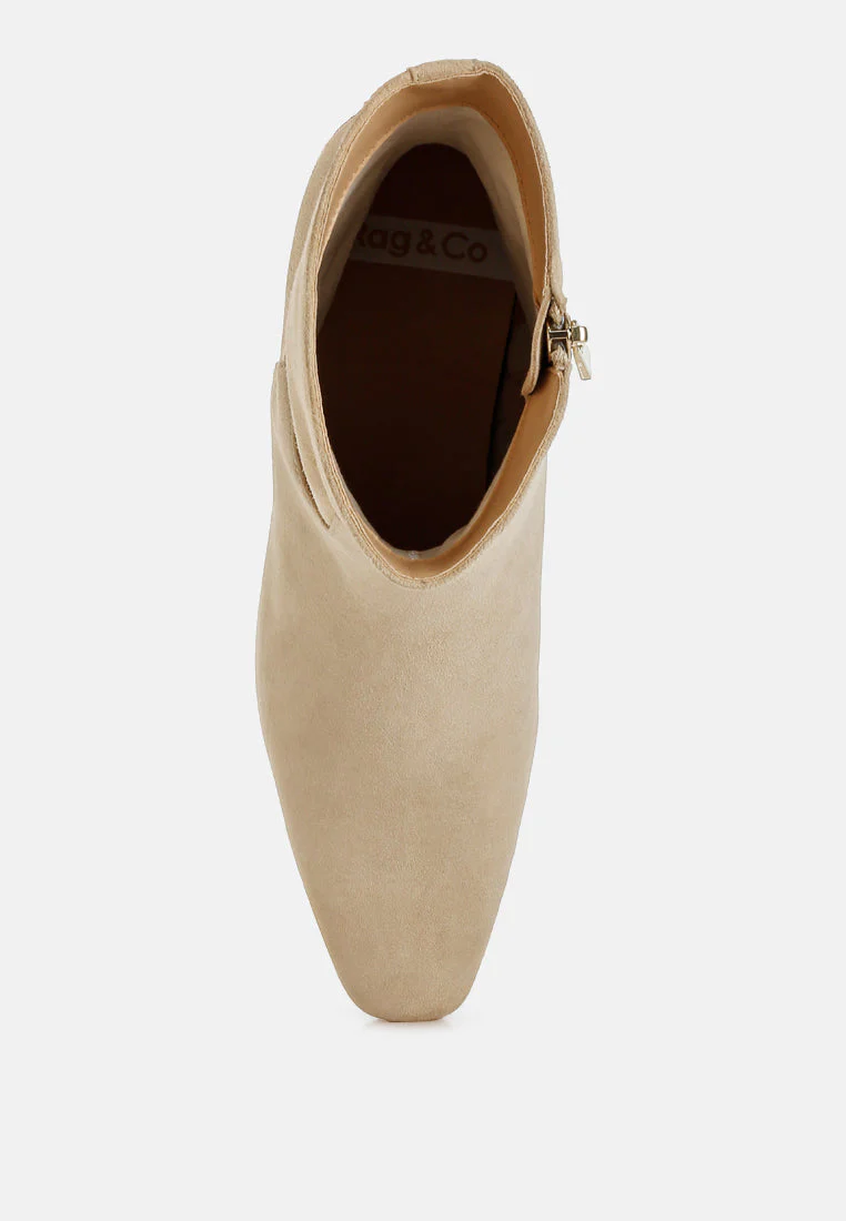Hakra Flared Heel Suede Boots - Image 9