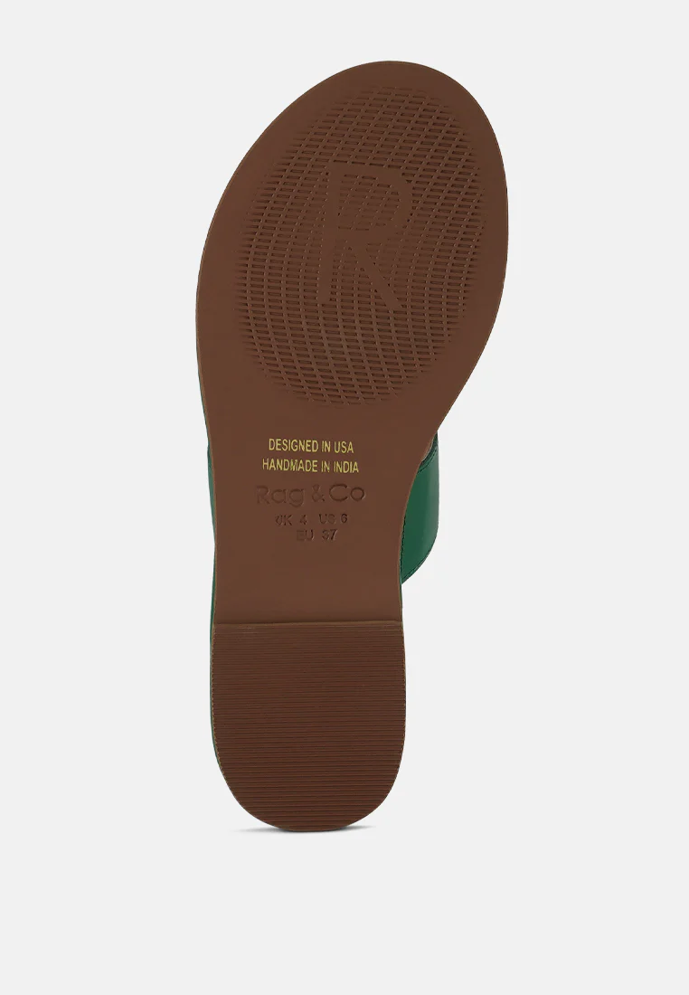 HARRIS Green Toe Ring Braided Slip Ons - Image 7