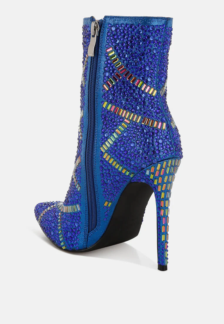 High Roller Rhinestones Embellished Stiletto Boots - Image 8