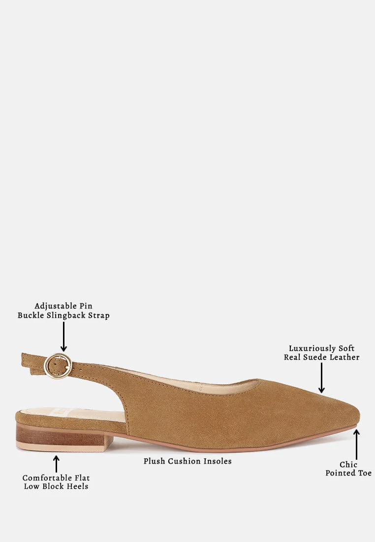 Hocane Real Suede Leather Slingback Sandals - Image 12