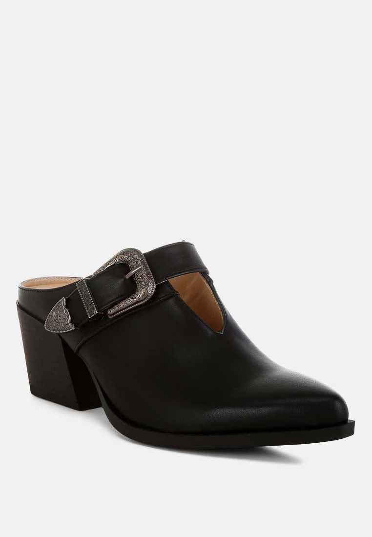 Holler Carved Buckle Statement Mules - Image 20