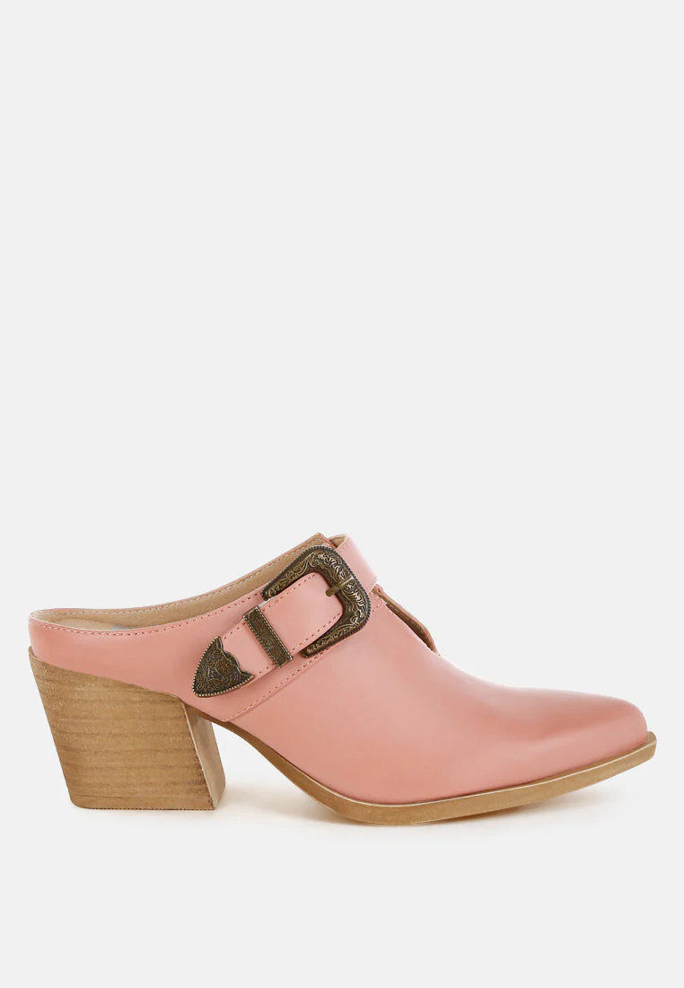 Holler Carved Buckle Statement Mules - Image 7
