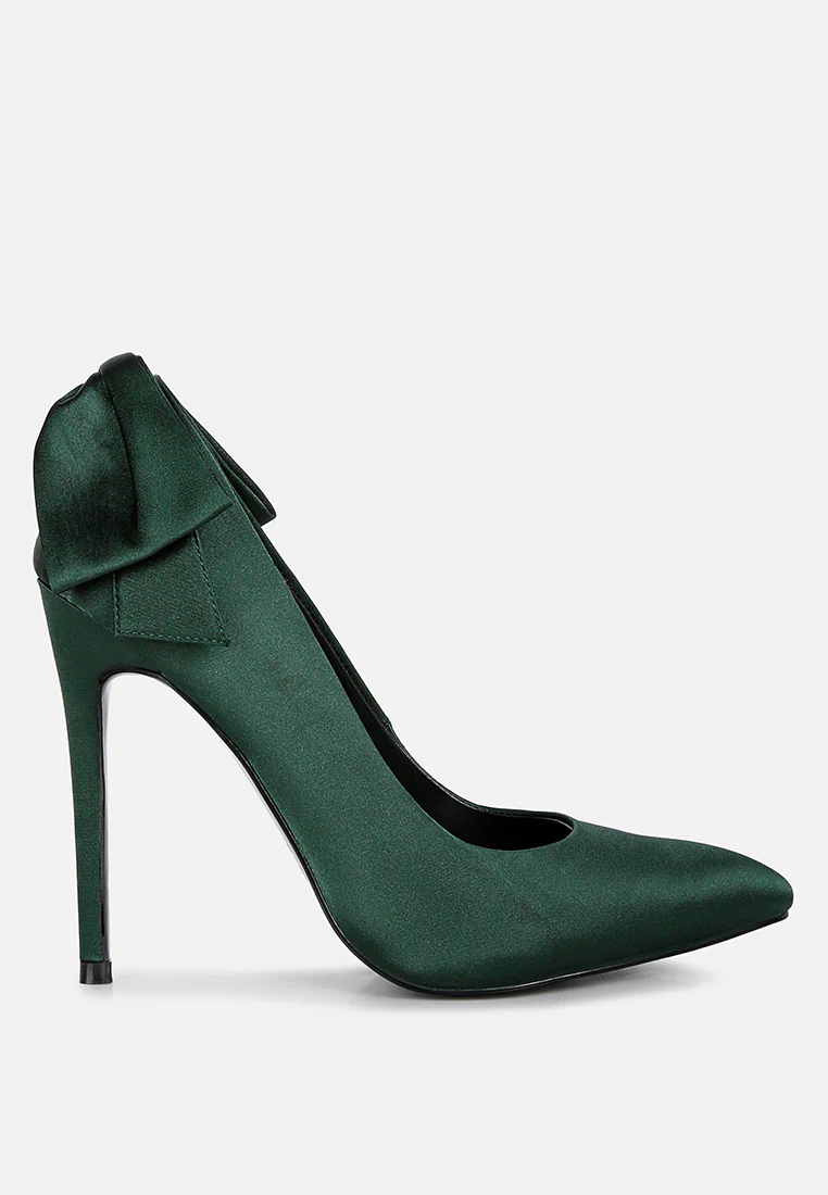 HORNET Green Satin Stiletto Pump Sandals - Image 2