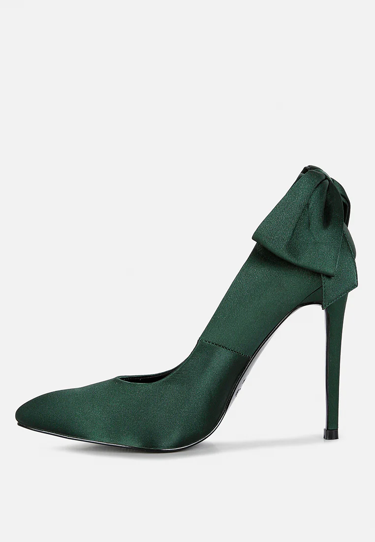 HORNET Green Satin Stiletto Pump Sandals - Image 3