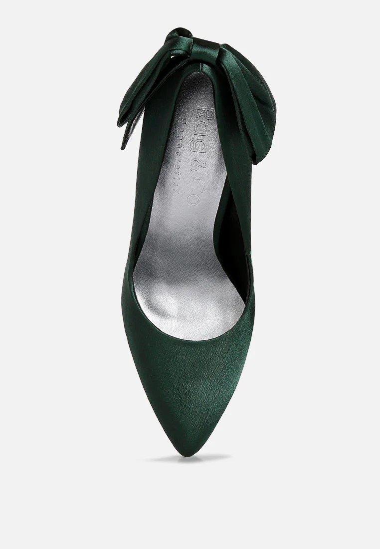 HORNET Green Satin Stiletto Pump Sandals - Image 4