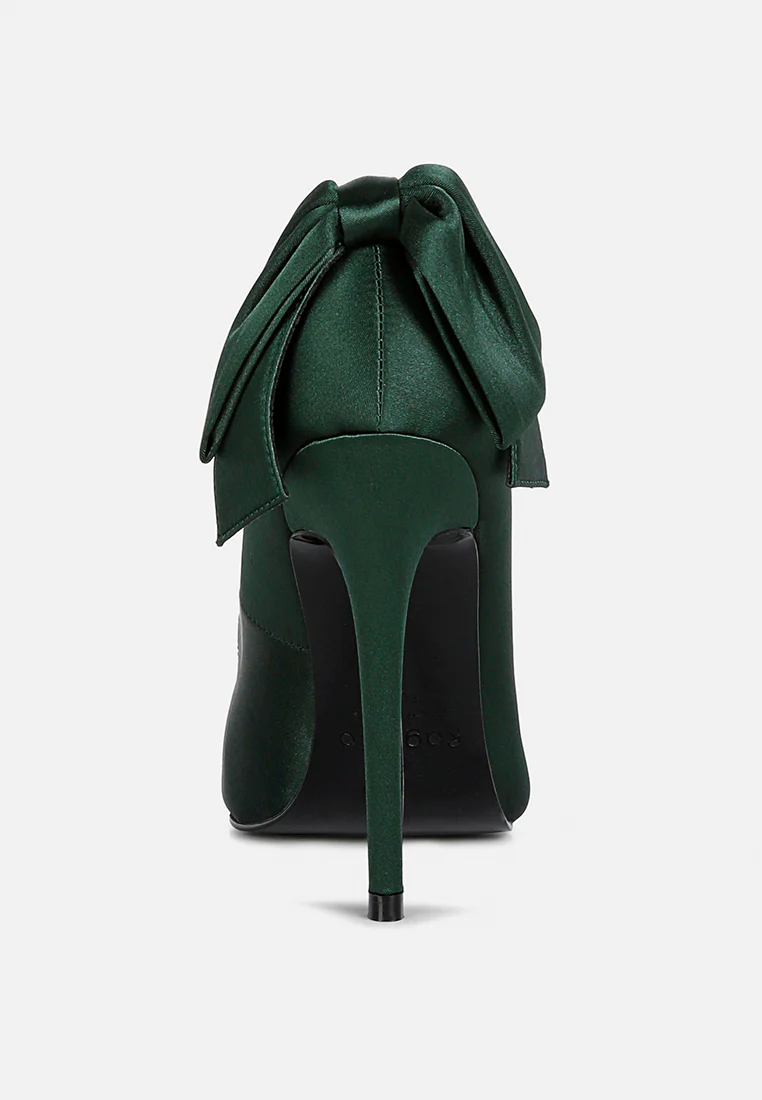 HORNET Green Satin Stiletto Pump Sandals - Image 5