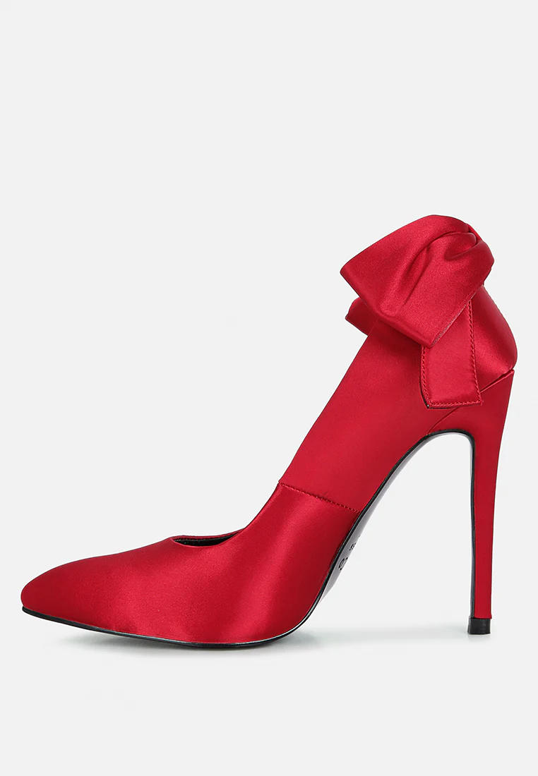 HORNET Red Satin Stiletto Pump Sandals - Image 3