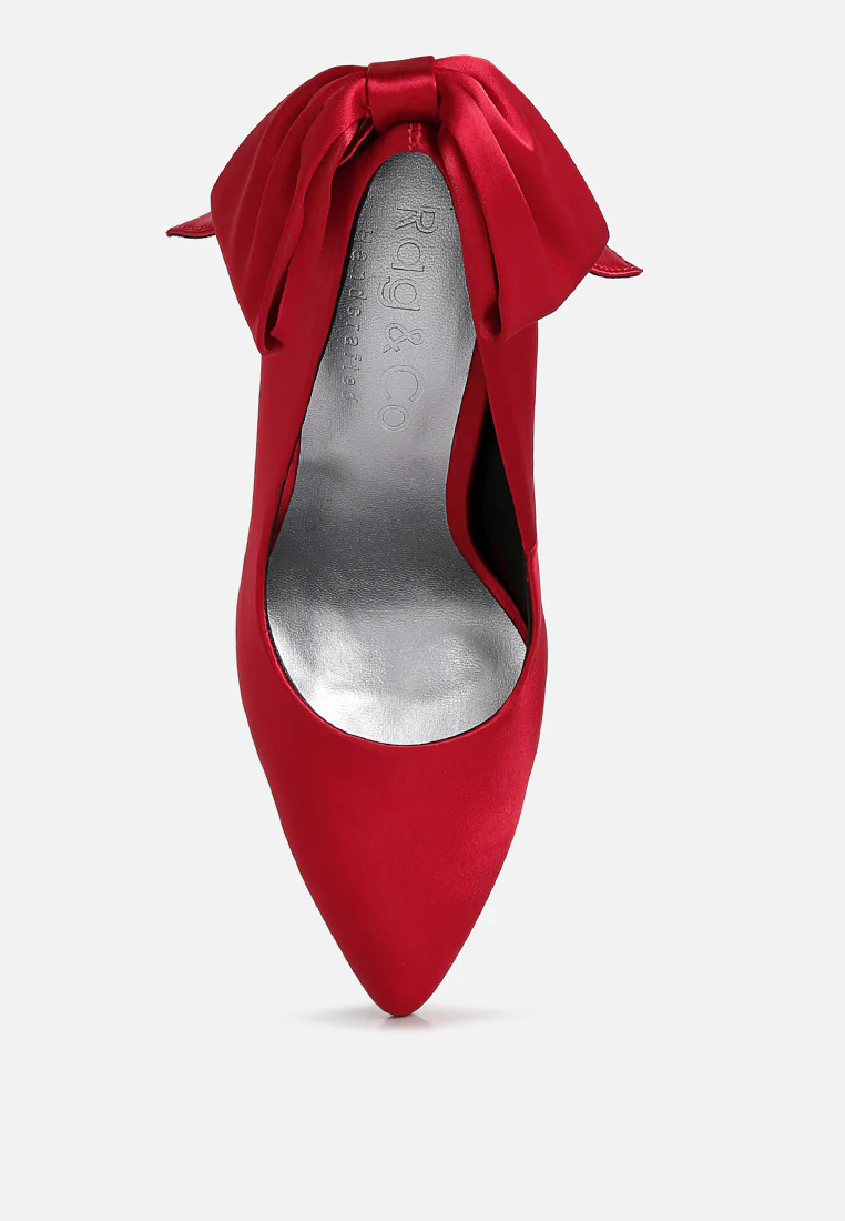HORNET Red Satin Stiletto Pump Sandals - Image 4