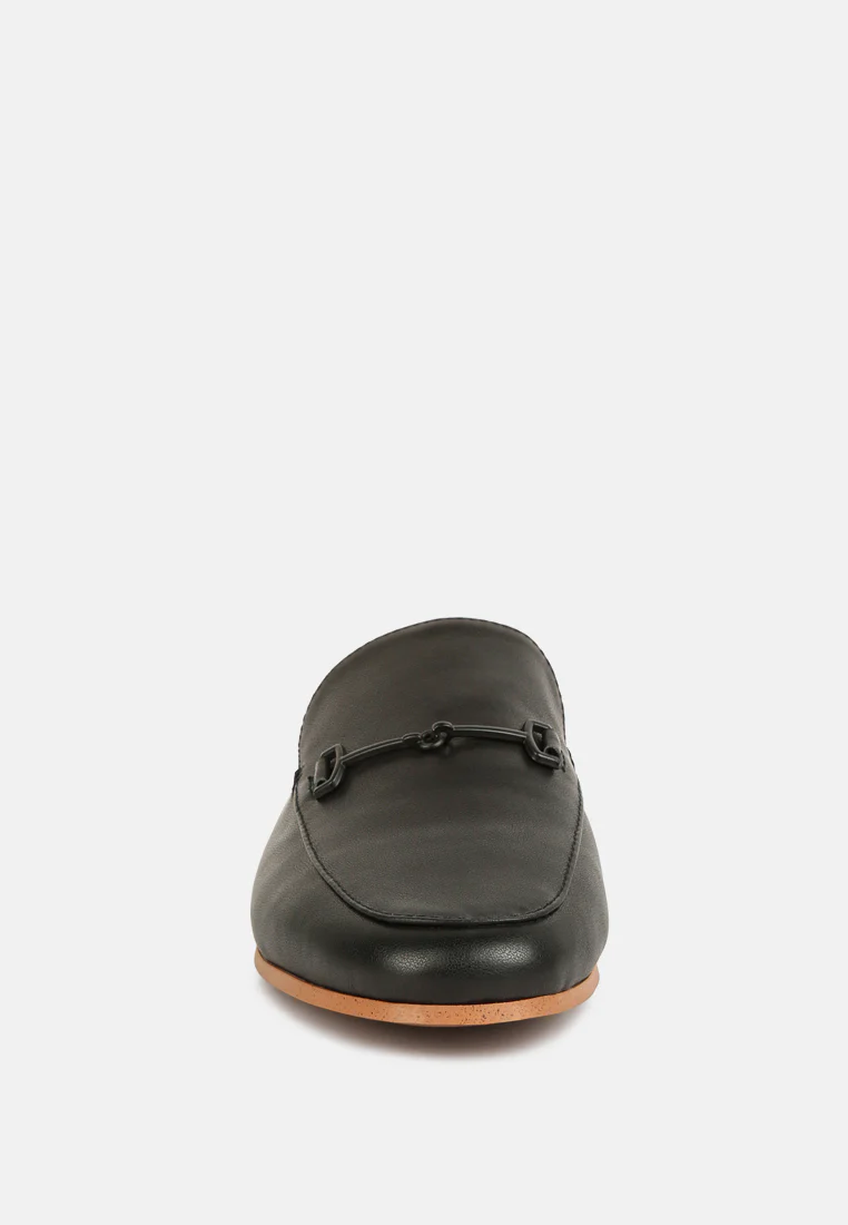 KRISTY Horsebit Embellished Mules in Black - Image 3