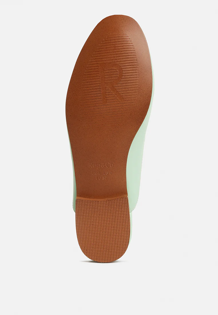KRISTY Horsebit Embellished Mules in Mint Green - Image 7