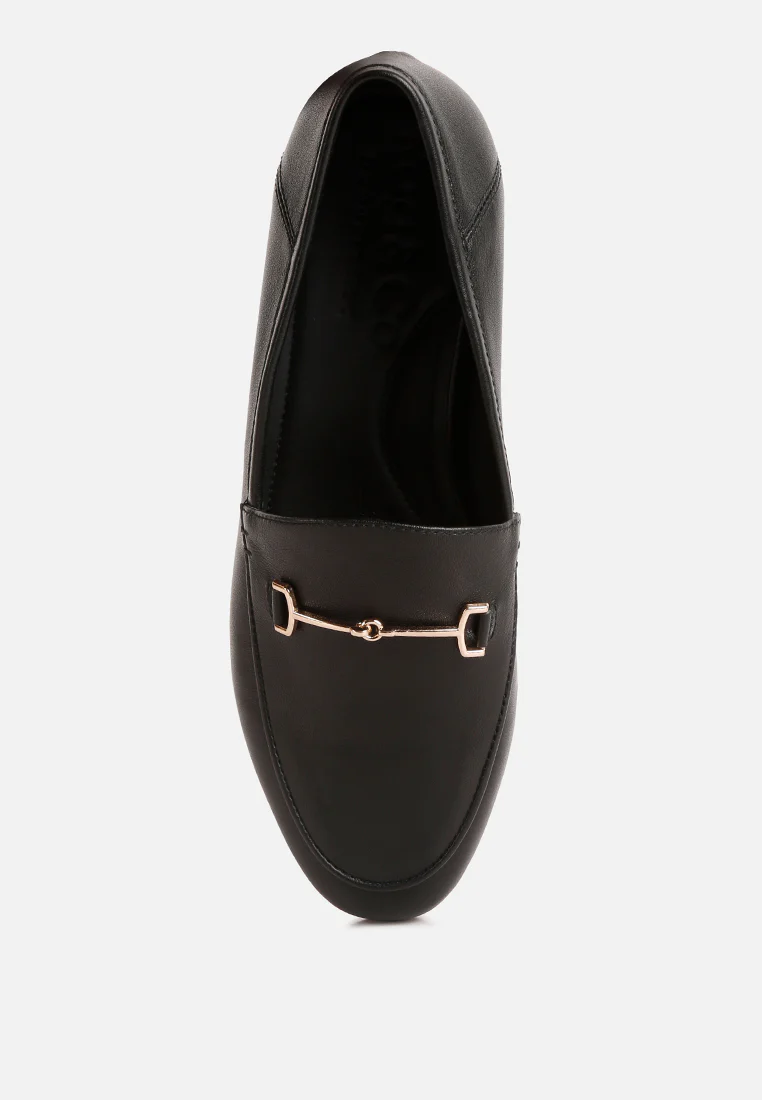 DARETH Horsebit Flat Heel Loafers in Black - Image 6