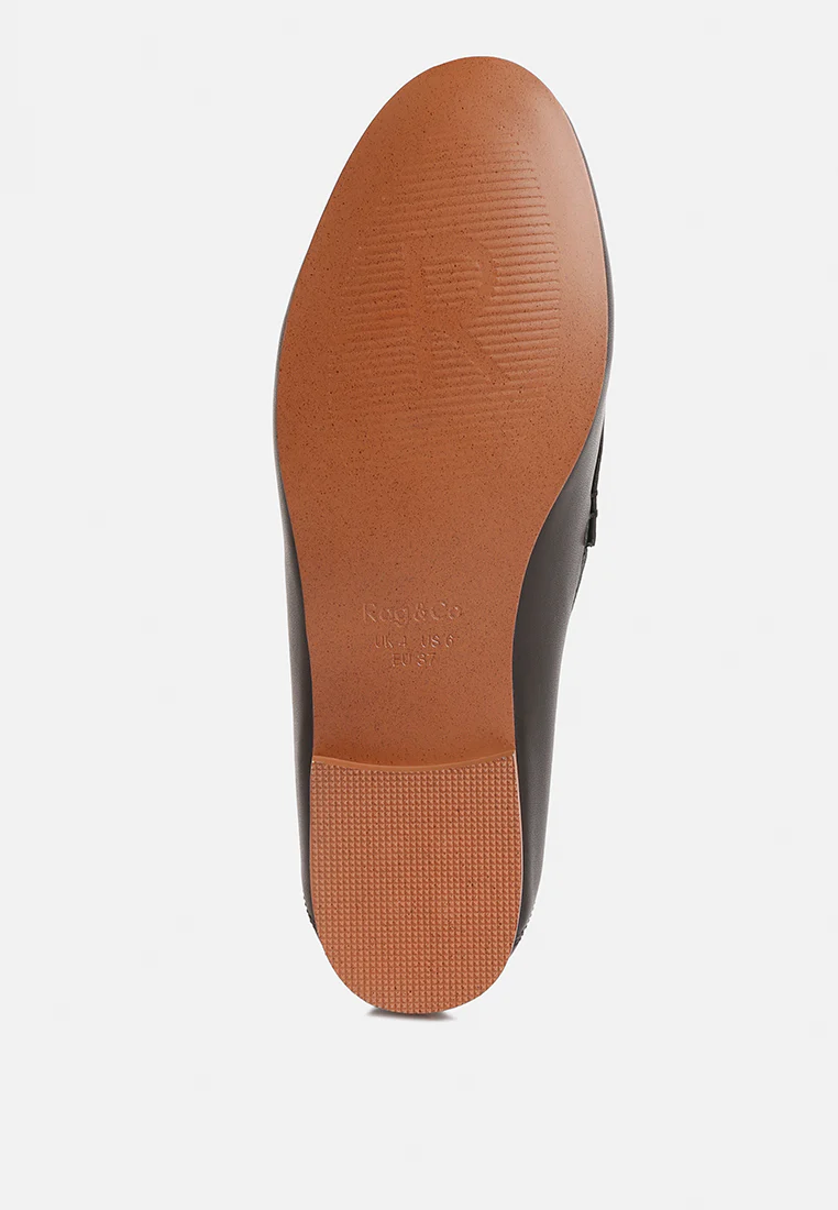 DARETH Horsebit Flat Heel Loafers in Black - Image 7