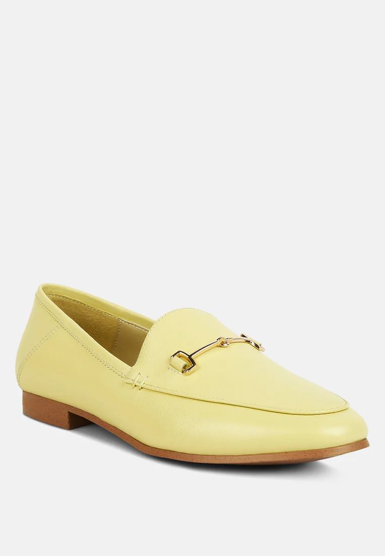 DARETH Horsebit Flat Heel Loafers in Yellow - Image 2