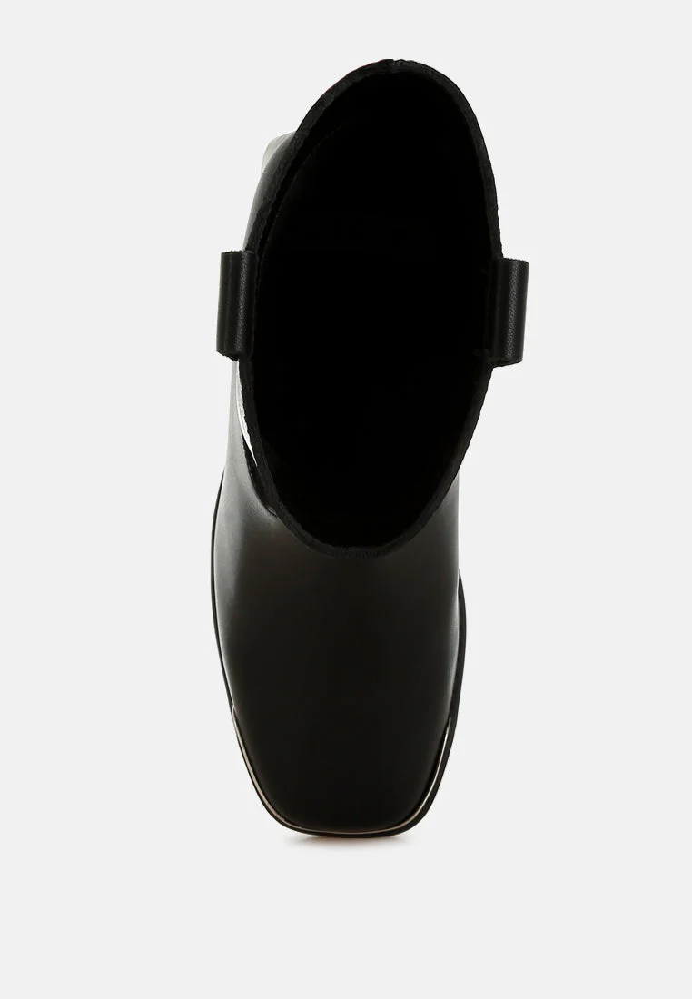 Iliad Genuine Leather Metallic Accent Ankle Boots - Image 4