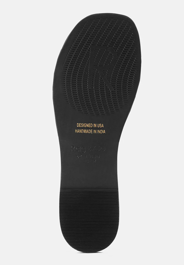 IVANKA Black Cut Out Slip On Sandals - Image 6