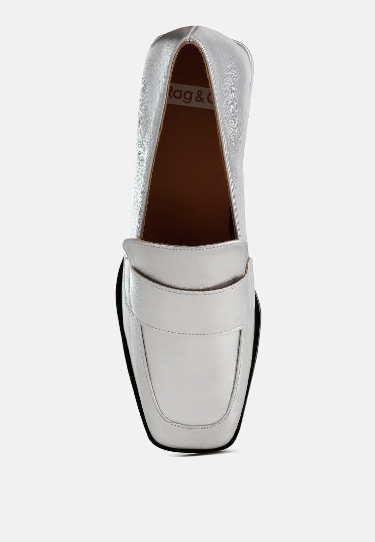 Jongs Metallic Penny Loafers - Image 11