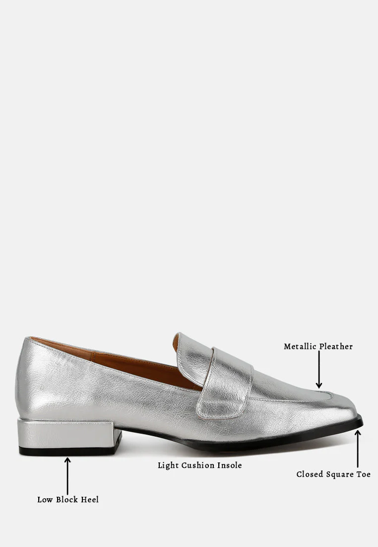 Jongs Metallic Penny Loafers - Image 13