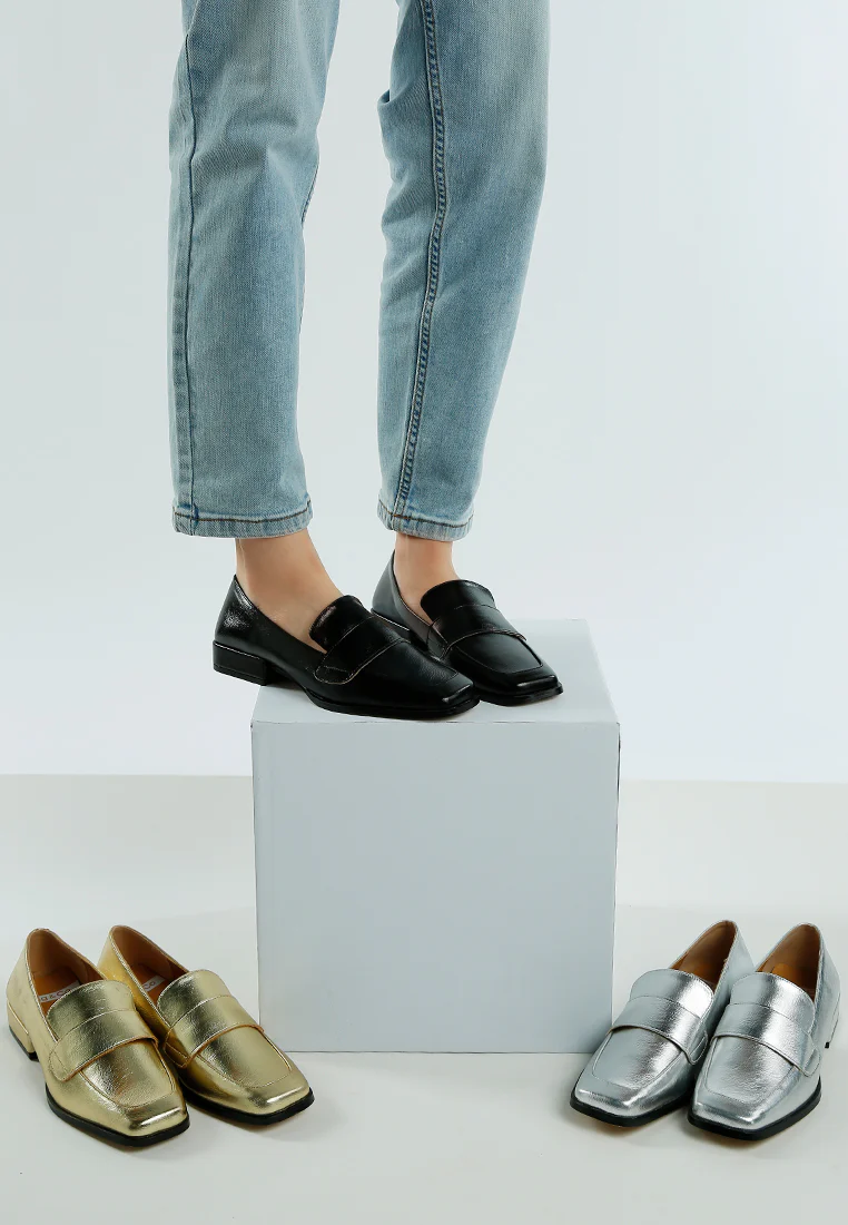 Jongs Metallic Penny Loafers - Image 6