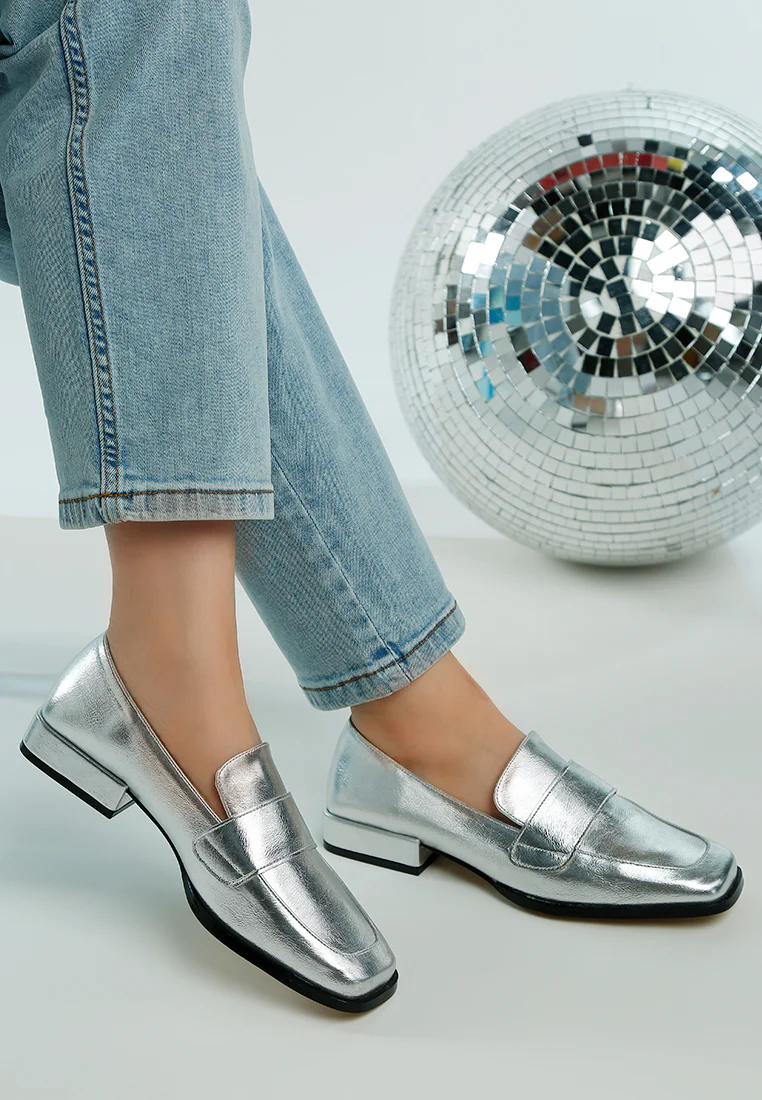 Jongs Metallic Penny Loafers - Image 8