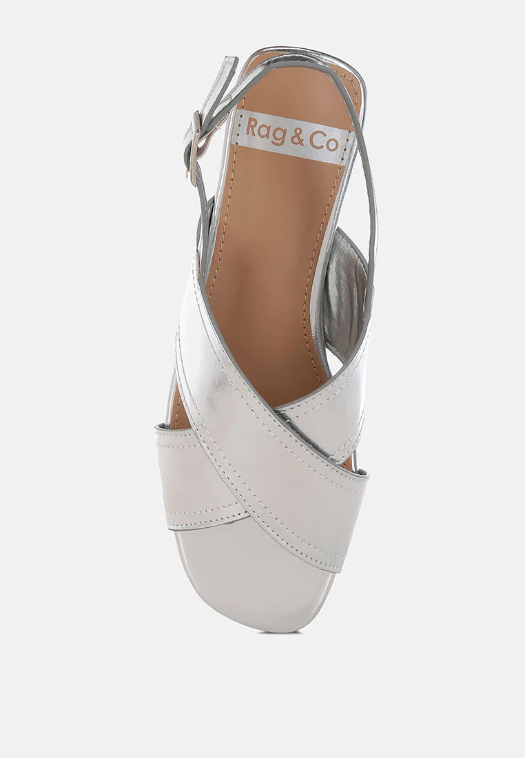Kanon Metallic Pleather Criss-Cross Flats - Image 11
