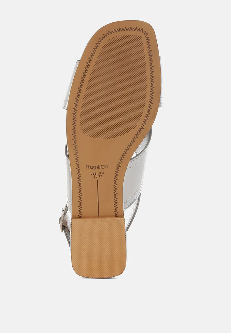 Kanon Metallic Pleather Criss-Cross Flats - Image 12