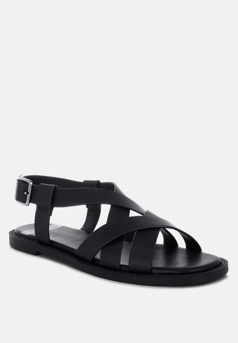 Kapaka Real Leather Flat Gladiator Sandals - Image 13