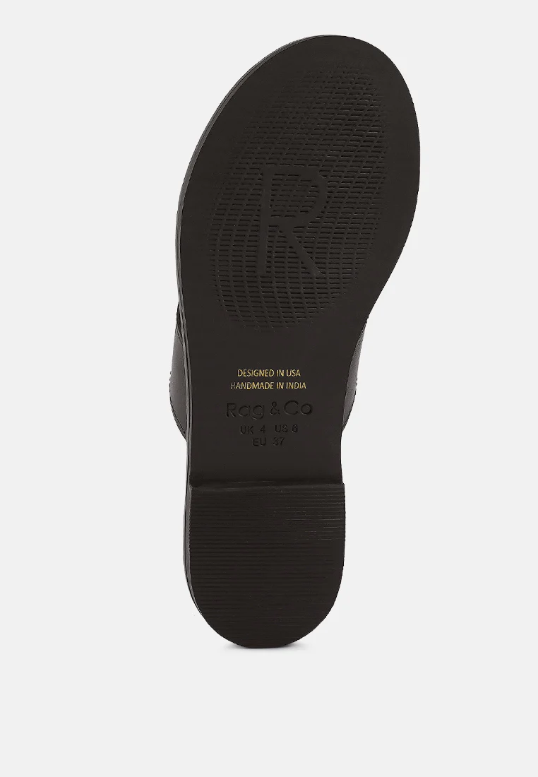 KATHLEEN Embellished Brown Slip-on Thong Sandals - Image 7