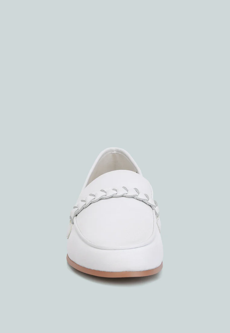 Kita Braided Strap Detail Loafers In Nude - Image 3