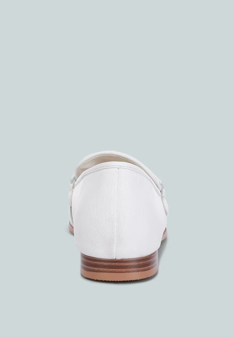 Kita Braided Strap Detail Loafers In Nude - Image 5
