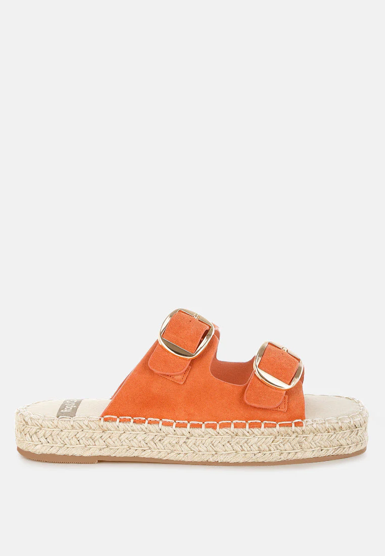 Kuopa Genuine Soft Leather Espadrille Flatform Sandals - Image 6