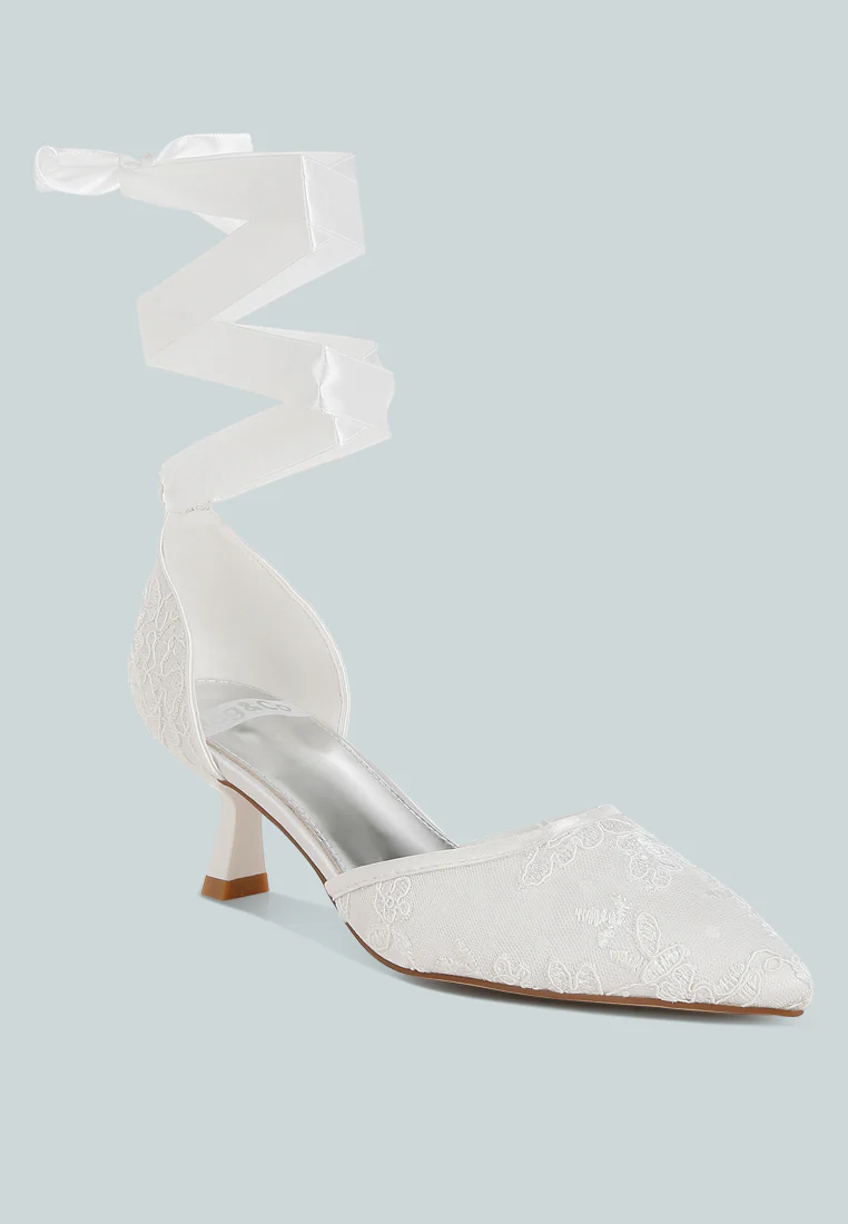Laika Lace Kitten Heel Sandals - Image 11