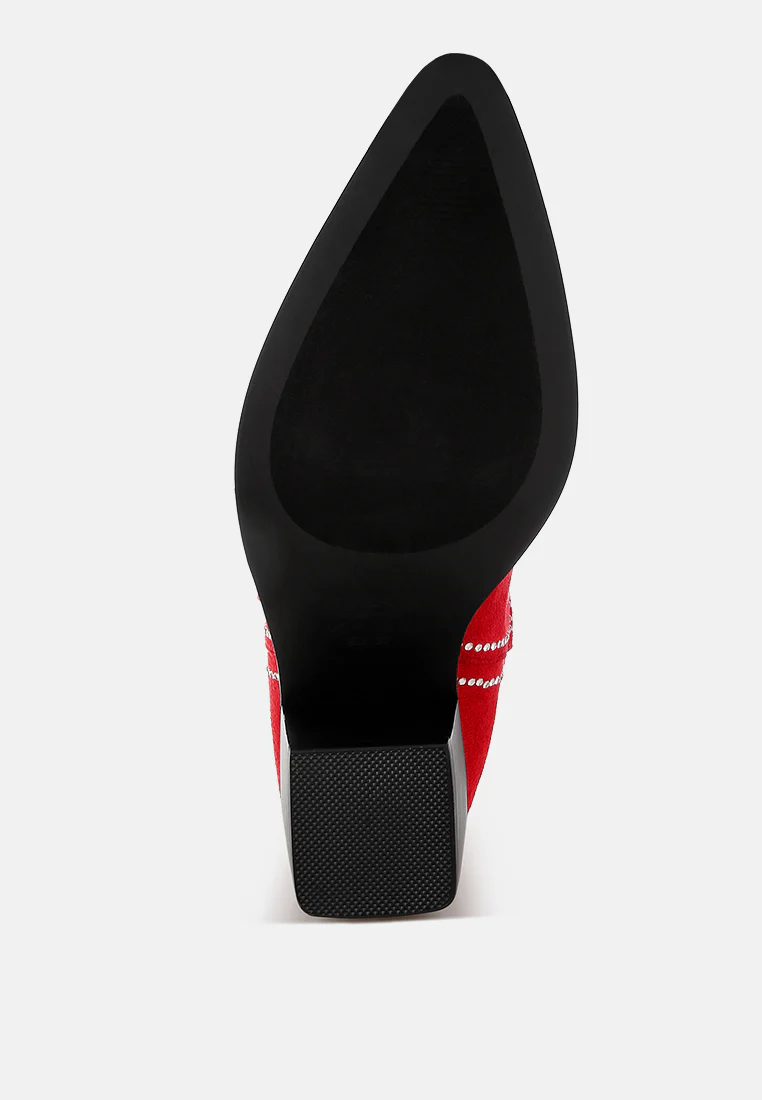 Latafa Rhinestones Embellished Cowboy Boots - Image 10