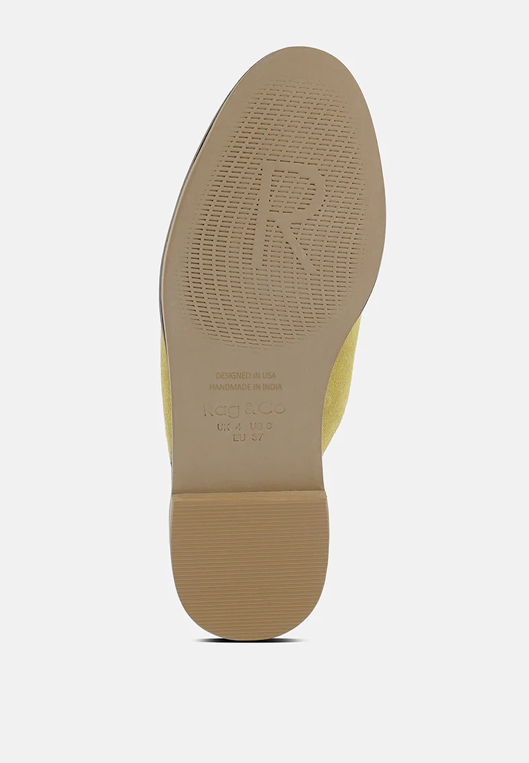 LIA Mustard Handcrafted Suede Mules - Image 7