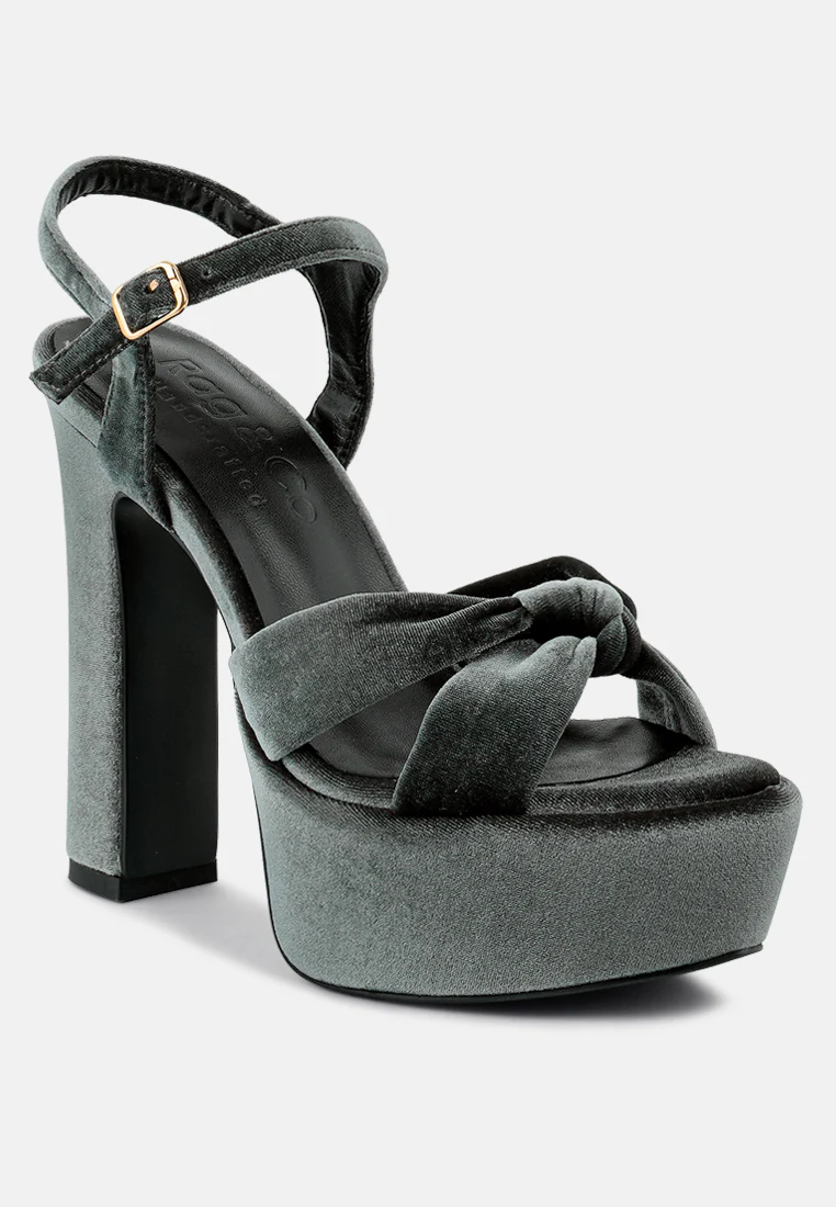 LIDDEL Grey Platform Heel Sandals - Image 2
